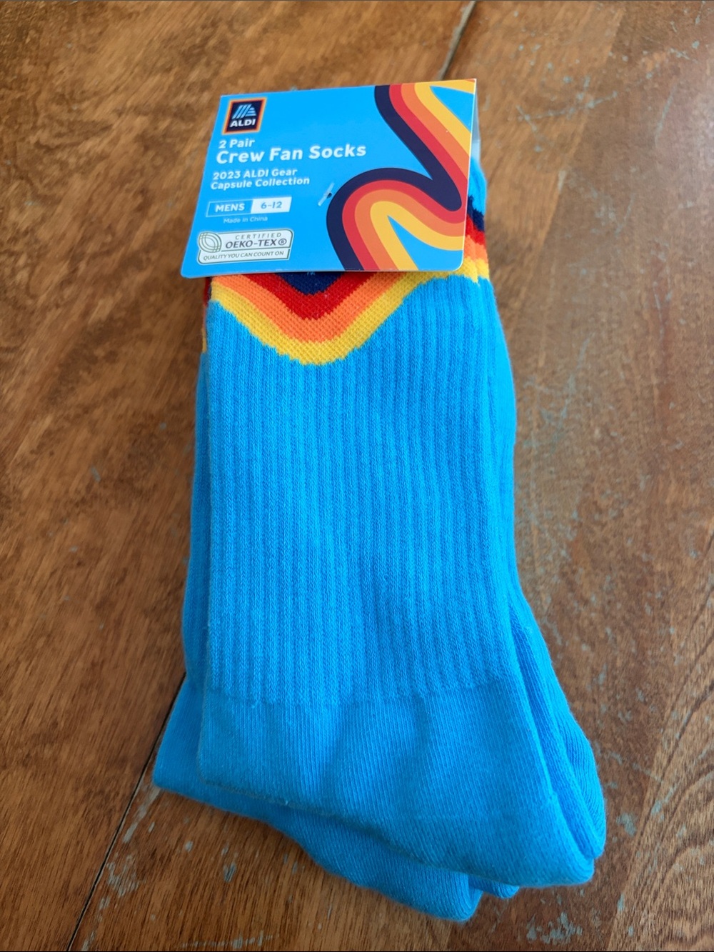 Aldi Gear Crew Fan Socks Blue Men’s 6-12 Capsule Collection NWT
